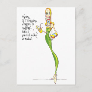 Carte Postale humour vanity girls