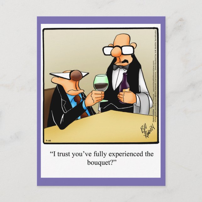 Carte postale Humour Vin "Experience The Bouquet" (Devant)