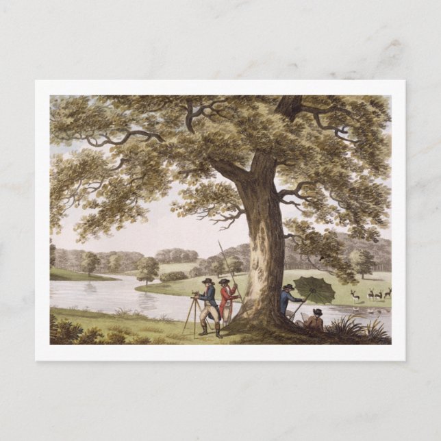 Carte Postale Humphrey Repton arpentage avec une théodolite (col (Devant)