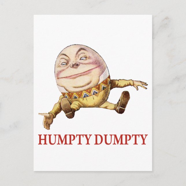 CARTE POSTALE HUMPTY DUMPTY ASSIS SUR UN MUR - NURSERSERY RHYME (Devant)
