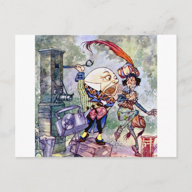 Carte Postale Humpty Dumpty S'Allonge Au Pays Des Merveilles (Devant)