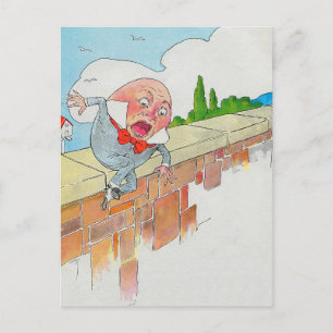 Carte Postale Humpty Dumpty sur le mur Comptine de Mother Goose