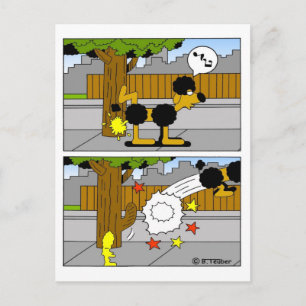 Carte Postale Hund pinkelt et Baum