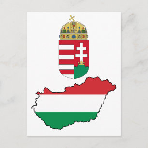 Carte Postale Hungary Flag Map HU