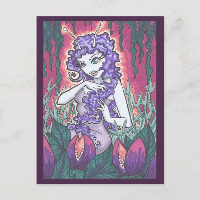 Carte Postale Hungry Garden Carnivore Plante Fairy Art Imprimer (Devant)