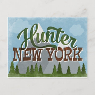 Carte Postale Hunter New York Fun Retro Snowy Mountains