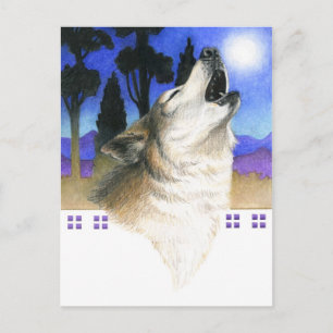 Carte Postale Hurlement de loup