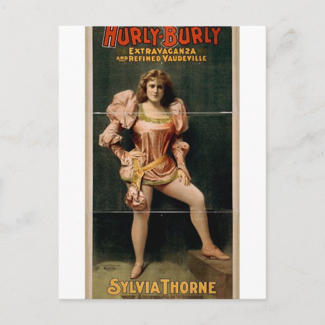 Carte Postale Hurly Burly, Théâtre Rétro 'Sylvia Thorne' (Devant)