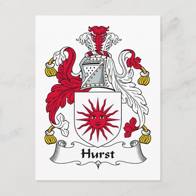 Carte Postale Hurst Family Crest (Devant)