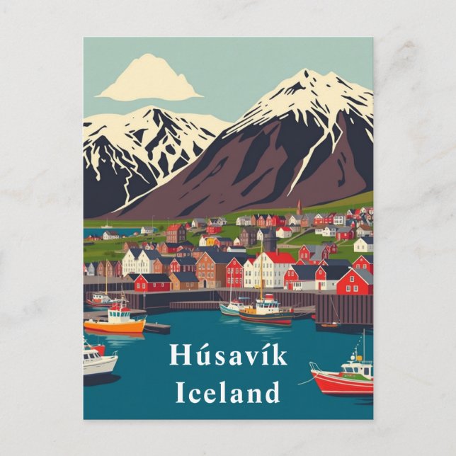 Carte Postale Húsavík, Islande Bateaux Art (Devant)