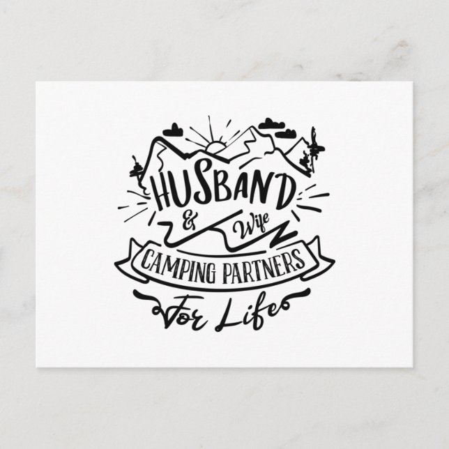 Carte Postale husband & wife camping partners for life (Devant)