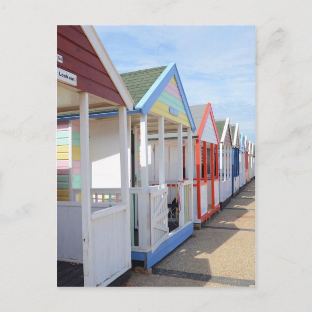 Carte Postale Huttes colorées de plage (Devant)
