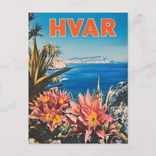 Carte Postale Hvar Croatie vintage (Devant)