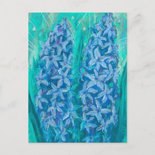 Carte Postale Hyacinths splower Cadeau de Pâques peinture floral (Devant)