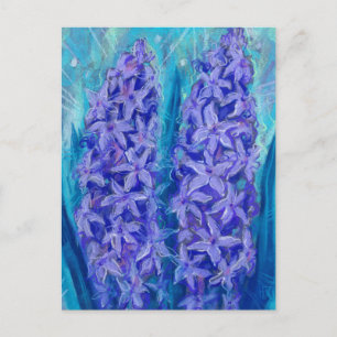 Carte Postale Hyacinths splower Cadeau de Pâques peinture floral
