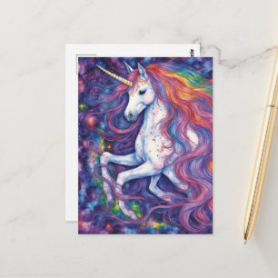 Carte Postale hybride de poulpe licorne