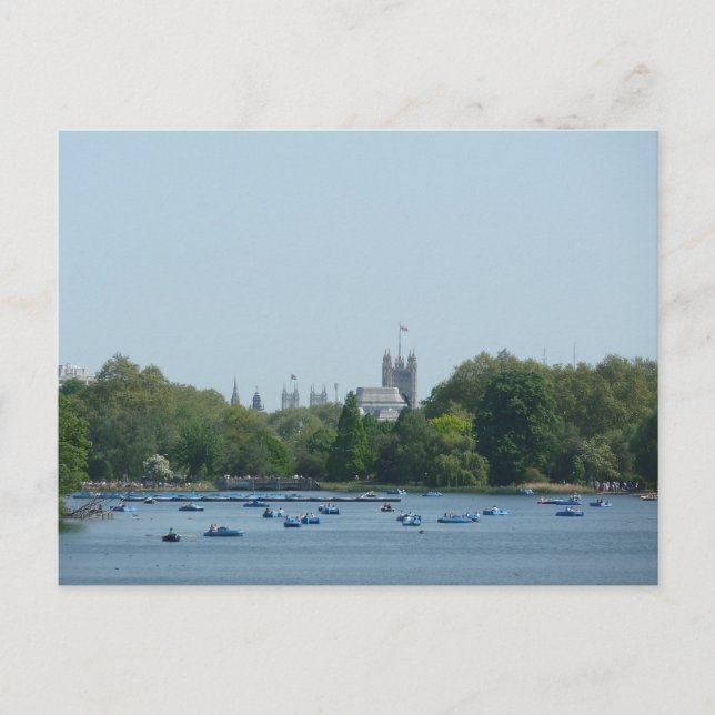 Carte Postale Hyde Park, Bateau sur la Serpentine (Devant)