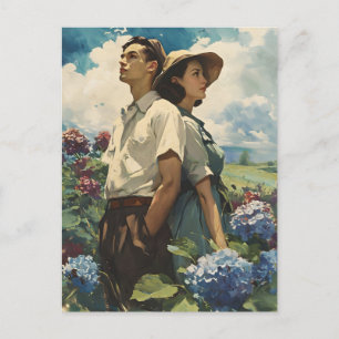 Carte Postale Hydrangea Harmony : Amour Vintage