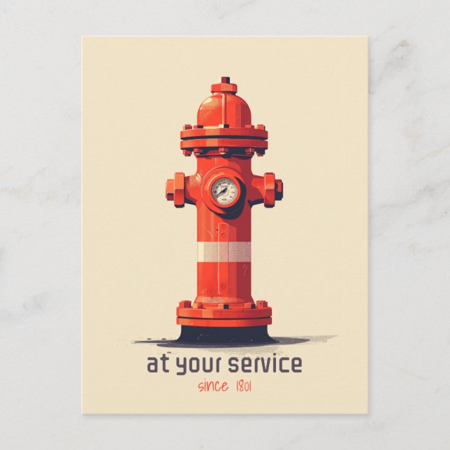 Carte Postale Hydrant orange (Devant)