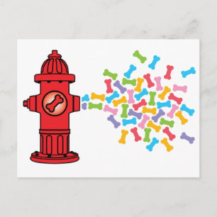 Carte Postale Hydratant incendie avec os de chien