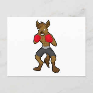 Carte Postale Hyène à la boxe avec des gants de boxe