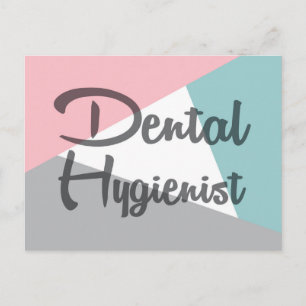 Carte Postale Hygiéniste dentaire - Retro Rose Mint Grey