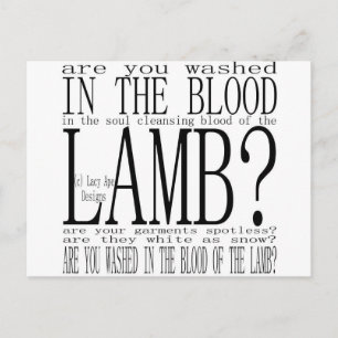 Carte Postale Hymne Es-tu Washed in the Blood (Blanc)