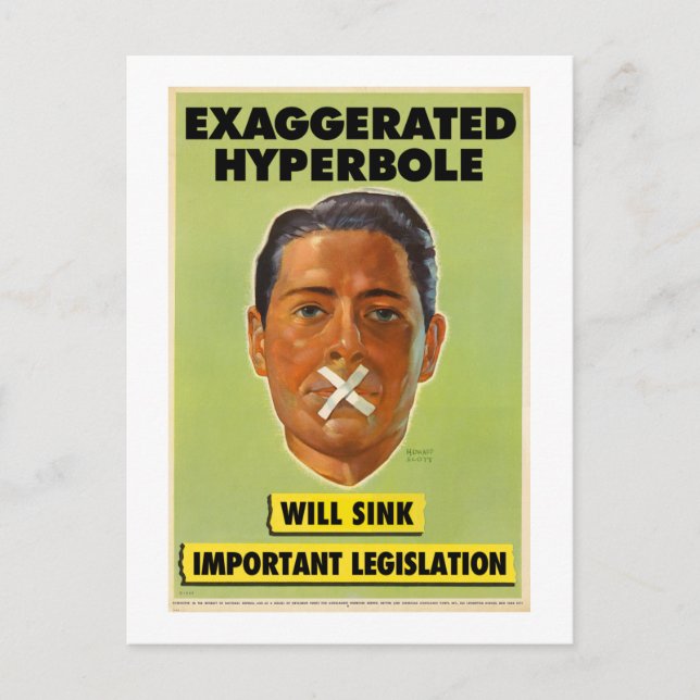 Carte postale Hyperbole exagérée (Devant)