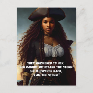 Carte Postale I Am the Storm Black Woman Pirate Art