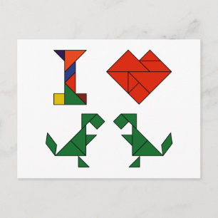 Carte Postale I Coeur T-Rex (Tangramosaurus Rex)