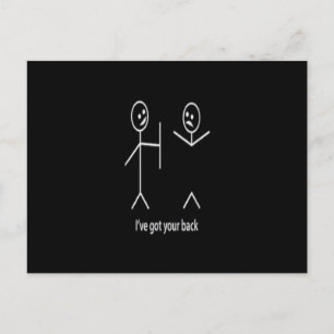 Carte Postale I Got Your Back Stick Figure Graphic Friendship.pn