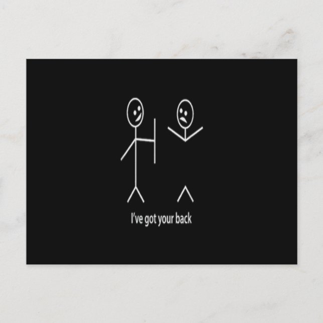 Carte Postale I Got Your Back Stick Figure Graphic Friendship.pn (Devant)