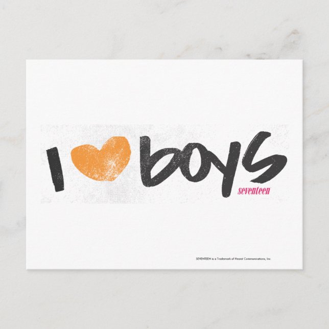 Carte Postale I Heart Boys Orange (Devant)