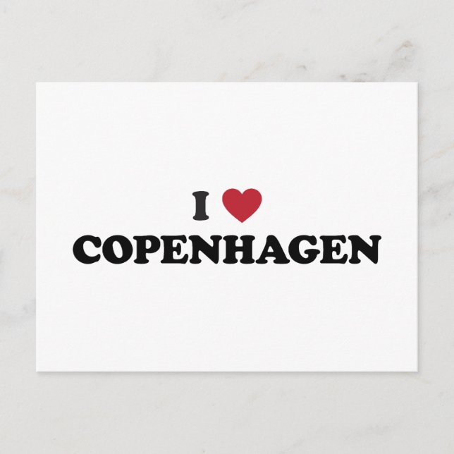 Carte Postale I Heart Copenhagen Danemark (Devant)