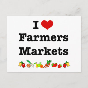 Carte Postale I Heart Farmers Marchés