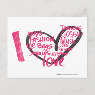 Carte Postale I Heart Graffiti Magenta