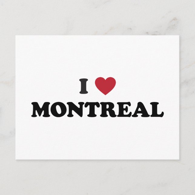 Carte Postale I Heart Montréal Canada (Devant)