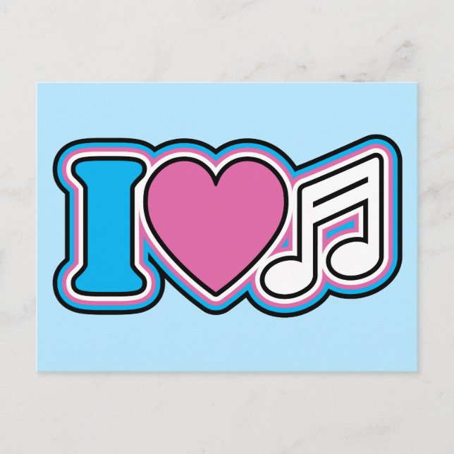 Carte Postale I Heart Music (Devant)