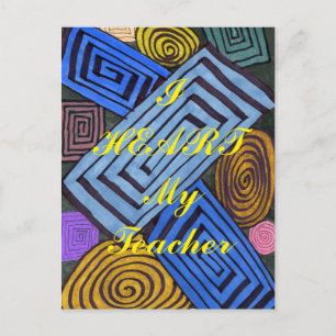 Carte postale "I Heart My Teacher" Appréciation