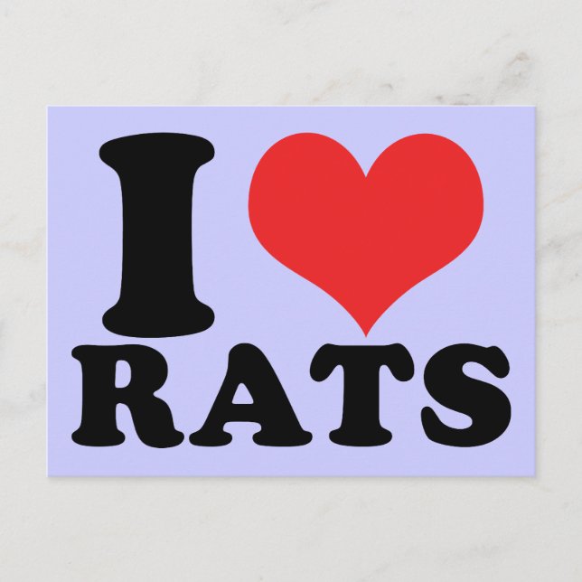Carte Postale I Heart Rats Basic (Devant)