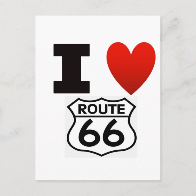 Carte Postale I Heart route 66 (Devant)