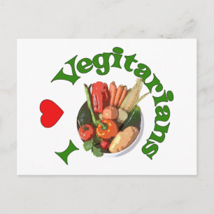 Carte Postale I Heart Végétariens
