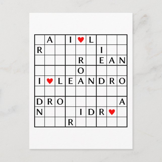 CARTE POSTALE I ♥ LEANDRO (Devant)