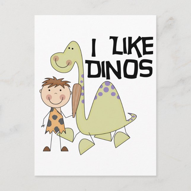 Carte Postale I Like Dinos - Garçon T-shirts et cadeaux (Devant)