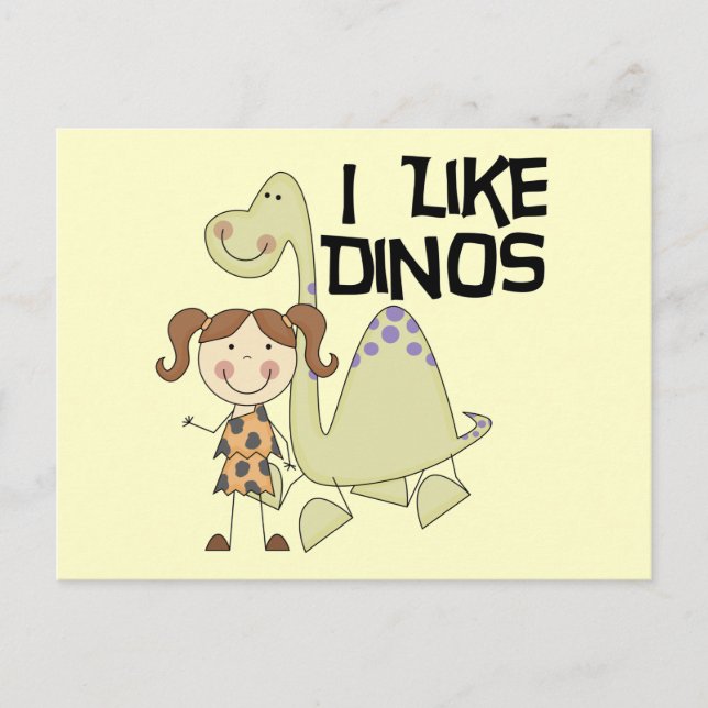 Carte Postale I LIke Dinos-GIrl Tshirts et cadeaux (Devant)
