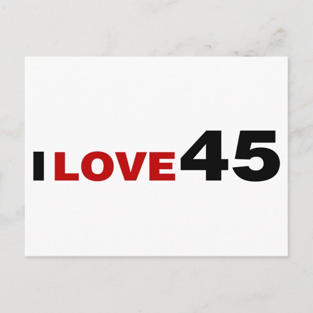 Carte Postale I Love 45 (Devant)