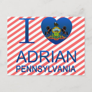 Carte Postale I Love Adrian, PA