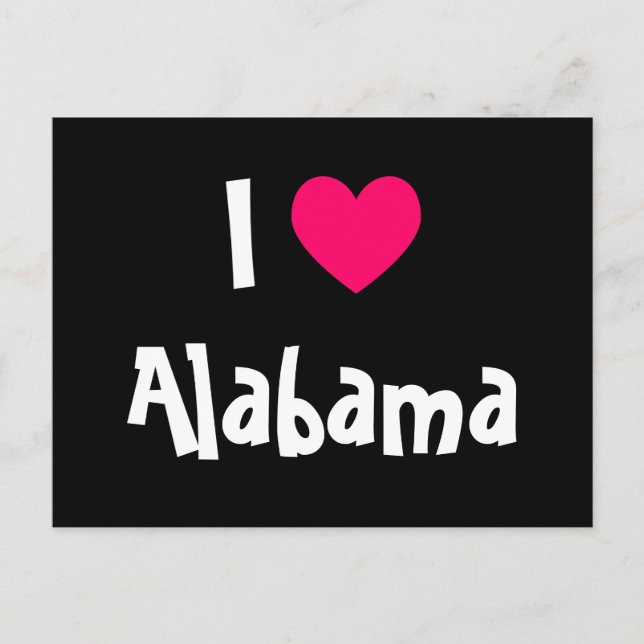Carte Postale I Love Alabama (Devant)