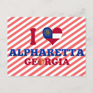 Carte Postale I Love Alpharetta, Géorgie
