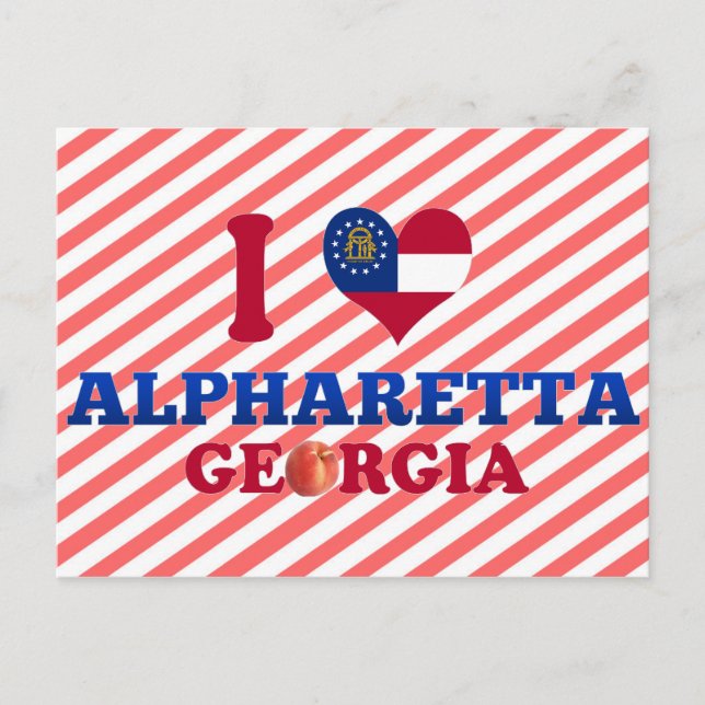 Carte Postale I Love Alpharetta, Géorgie (Devant)